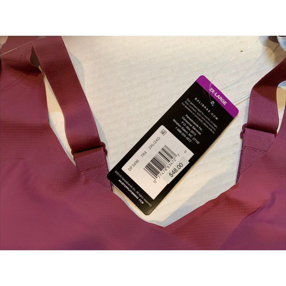 Bali Comfort Revolution® Easylite Shaping Wirefree Lined Bra DF3496 Pink sz 2XL - Picture 2 of 6